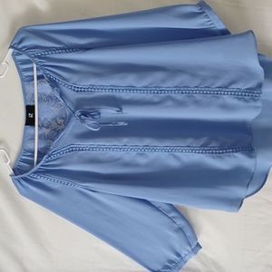 Blue Boho Blouse, Ultra Feminine! Sz 8, NWOT